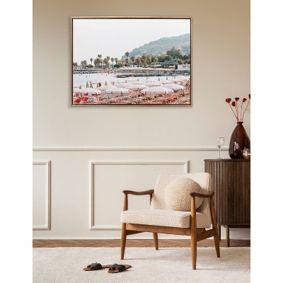 28"x38" Gold Framed Coastal Landscape Canvas Print