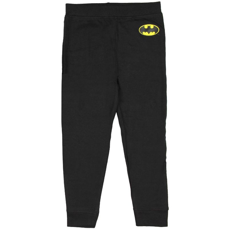 DC Comics Little Boys Batman Logo Dark Knight Costume Pajama Set Black, 3 of 4