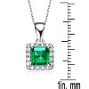 Guili Sterling Silver Pendant Necklace with Asscher-Cut CZ in Green, Gold, Red, White, Rose Gold, or Blue—A Unique and Radiant Design. - 3 of 3