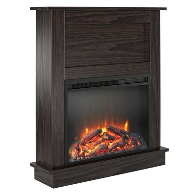 Ameriwood Home Ellsworth Modern Electric Fireplace with Mantel and 23" Fireplace Insert