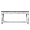 Hostack 63'' Long Wood Console Table with 3 Drawers and 1 Bottom Shelf for Entryway and Hallway, Antique White - 2 of 4