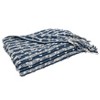 Saro Lifestyle Saro Lifestyle Throw Blanket With Striped Fringe Design, Navy Blue, 50"x60" - 4 of 4