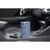 Elanze Designs 20 oz Stainless Steel On the Go Insulated Travel Tumbler With Push Top Lid, Royal Purple Cheetah Leopard Print Sky Blue - 3 of 4