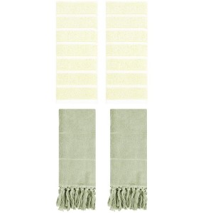 REGALWOVEN 4 Packs Striped and Solid Absorbent Soft Cotton Hand Towel for Bathroom - 1 of 4