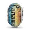 Black Bow Jewelry Orange Dichroic Glass Sterling Silver Panama City Palm Tree Bead Charm - 2 of 4