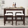 Whisen Modern 5-Piece Faux Marble Versatile Bar Table Set with Storage Drawers and Padded Stools - 3 of 4