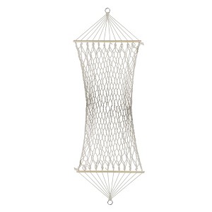 Northlight Natural Macrame Hammock with Wooden Bars - 78" x 31" - 1 of 4