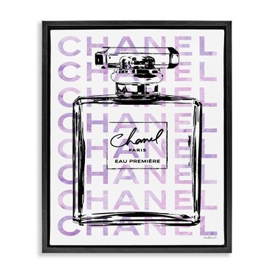 Stupell Industries Glam Black Purple Perfume Bottle, 25" x 31"