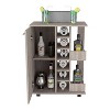 NicBex Mobile Kitchen Island Cart Morden Kitchen Carts on Wheels with Storage, 1 Cabinet Door, 6 Bottle Rack and 2 Shelves for Kitchen - 4 of 4