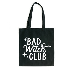 City Creek Prints Bad Witch Club Canvas Tote Bag - 15x16 - Black - 1 of 2
