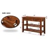 FURNIinspire Console Tables Wood Buffet Sideboard, Living Room Side Table with Shelves, Console Table for Entryway, Brown, 13.78"*42"*30" - 3 of 4