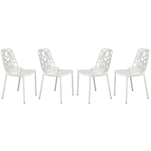 LeisureMod Devon Modern Aluminum Outdoor Stackable Dining Chair Set of 4 - 1 of 4