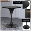 LeisureMod Verve 27" Round Dining Table - MDF Wood Top with Modern Black Pedestal Base Accent Side Table for Kitchen and Home - 3 of 4