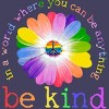 Women's Design By Humans In A World Where You Can Be Anything Be Kind Lgbt By DragonTee Racerback Tank Top - Navy Heather - Small - 2 of 3