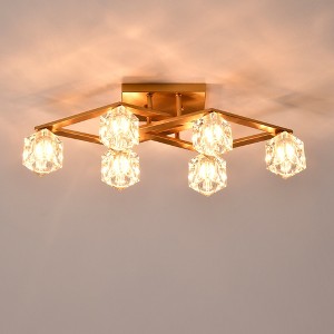 SUGIFT 6-Light Crystal Ceiling Light Modern Ceiling Lamp with Light Fixture - 1 of 4