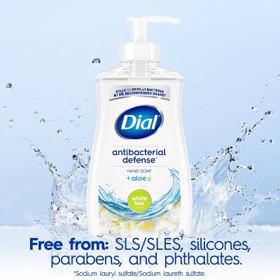 Dial Antibacterial Defense Liquid Hand Soap - White Tea - 11 fl oz/4pk