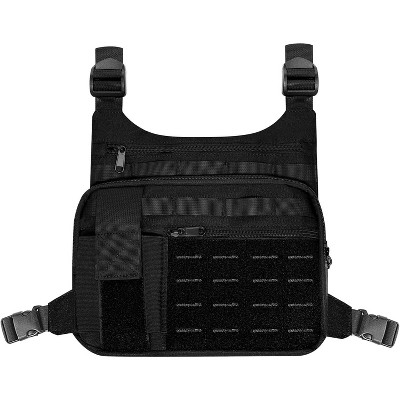 Tactical Chest Bag, Lightweight Running Vest Pack with Phone Holder, Water Resistant Running Chest Backpack for Men Women