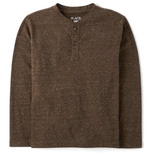 The Children's Place Boys Long Sleeve Marled Henley Top - 1 of 2