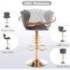 QingMoon Height Adjustable Swivel Barstools, Velvet Tufted Counter Chairs Set of 2 with Chrome Footrest and Base for Kitchen Island, Pub and Cafe - 3 of 4