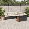 vidaXL 8 Piece Patio Sofa Set with Cushions - Black and Cream - 2 of 4