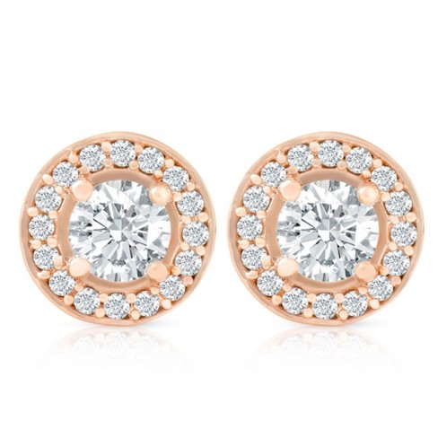 Rose gold diamond on sale screw back earrings