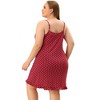 Agnes Orinda Women's Plus Size Polka Dots Comfort Ruffle Hem Sleeveless Packs Nightgowns - image 4 of 4