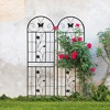 Hrinhom 2-Panel Metal Garden Trellis,Arched Plant Support,Decorative Fence - 2 of 4