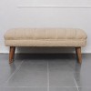 TiramisuBest Contemporary Bench in Silver Metal and Camel Faux Leather, 18.0"L Entryway Bench - 2 of 4