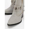 Kenda Silver Glitter Buckle Block Heel Boot (Women) | Prologue Shoes - 2 of 4
