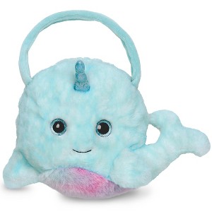 Bearington Carrysome Narwally Stuffed Animal Handbag, 7 Inches, Ideal as My First Purse for Toddlers & Kids Aged 3-14 - 1 of 4