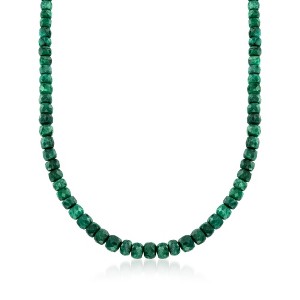 Ross-Simons 90.00-100.00 ct. t.w. Emerald Bead Necklace With Sterling Silver - 1 of 4