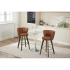 SKRAN 360° Swivel Velvet Bar Stools Set of 2 with Curved Backrest & Round Footrest & Elegant Metal Base for Kitchen Island Bar Club - 2 of 4