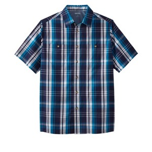 KingSize Short-Sleeve Plaid Sport Shirt - 1 of 4