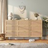 Rattan 9-Drawer Dresser w/ Deep Storage & Wide Top - Tall Wood Frame Chest,Large Long Wooden Dresserfor Bedroom/Living Room/Hallway/Nursery - 3 of 4