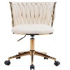 TiramisuBest Beige Velvet Office Chair: Contemporary Design, Adjustable Height, 360¡ã Swivel - 2 of 4