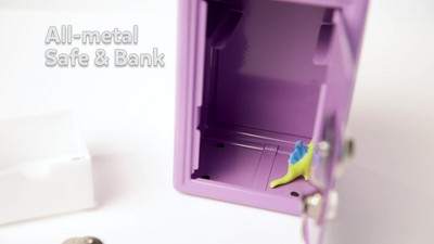 Purple Metal Treasure Keeper Safe with Combination Lock