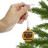 Kennesaw State KSU Stripes Mini Small Tiny Wood Christmas Tree Holiday Ornament - 2 of 4