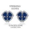 Halo Stud Earrings for Women Sterling SilverLondon Blue Cz Ginger Lyne Collection - 3 of 4