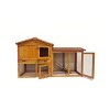LAOTIES Large Wooden Rabbit Hutch,2 Tier Outdoor Bunny Cage And Chicken Coop With Run,Weatherproof Small Animal House - 3 of 4