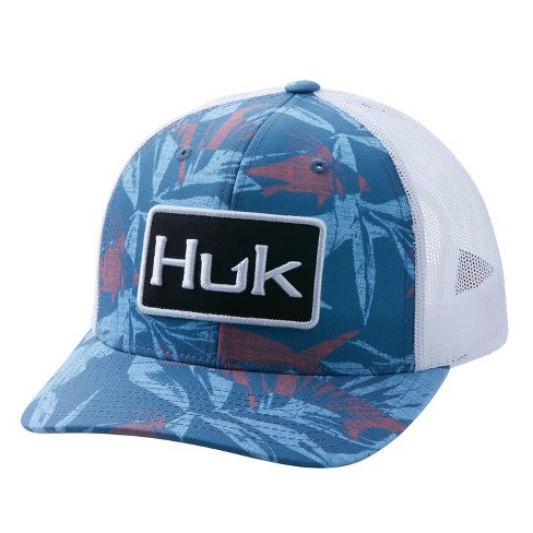 Huk Men's Anti-glare Snapback Trucker Mesh Fishing Hat - Titanium