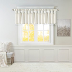 TopComfy Curtain Panels Faux Silk Valance Soft Decoration Beaded Faux Silk Valance Elegant Curtain Topper Luxury for Home, White, 1.7"*10.04"*6.69" - 1 of 4