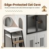 GustoWave Cat Litter Box Enclosure Furniture, 2 in 1 Hidden Double Cabinet Enclosed Litter Box with Ladder Wooden Cat Furniture - 4 of 4