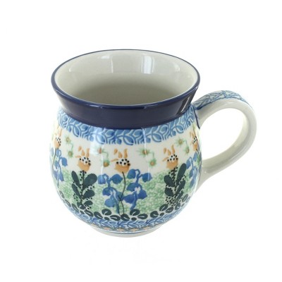 Blue Rose Polish Pottery Lily of the Valley Bubble Mug