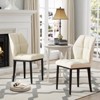 Bekrvio Mid Century Modern Dining Chairs, Upholstered Leather Armless Chairs with Checkered Pattern Back, for Kitchen & Dining Room - 3 of 4