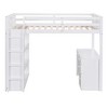 TiramisuBest Twin Size Loft Bed with Ladder,Shelves,and Desk,White - 3 of 4
