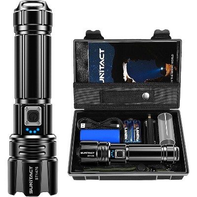 Flashlights High Lumens, Rechargeable Flashlight Led 2000 Lumen XHP70.2, Super Bright Flash Light, IP67 Waterproof, Adjustable
