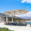 PURPLE LEAF 15ft Patio Market Umbrella and Base Double-Sided Rectangle Outdoor Table Sun Umbrellas with Crank - 3 of 4