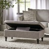 VYNXARIA Multi-Functional Ottoman: Plush Tufted Top, Hidden Storage, and Elegant Dark Wooden Legs - 2 of 4