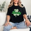 Simply Sage Market Women's Lucky Cursive Shamrock Short Sleeve Garment Dyed Tee - 2 of 4