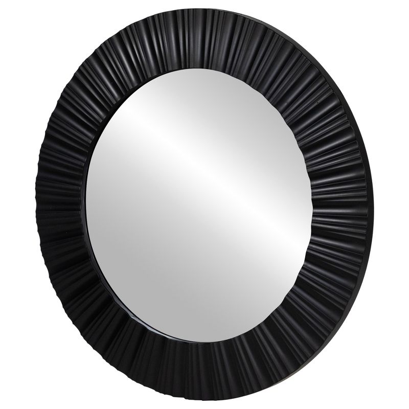 Northlight 20" Black Contemporary Fluted Round Mirror Wall Decor, 4 of 8